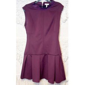 REBECCA TAYLOR purple Mod Scuba knit drop waist shift dress 10